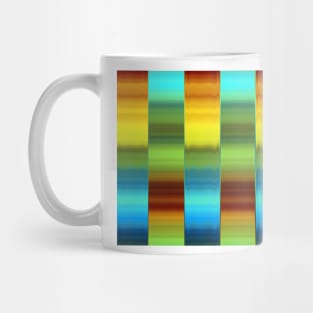 Yellow, Green and Blue Striped Abstract Pattern Mug